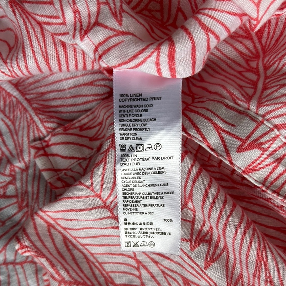 Tommy Bahama Pink and White 100% Linen Button Down Shirt - Picture 3 of 5